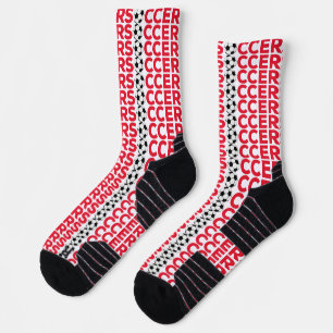 Klassische rote Fußballtypografie Fett Sports Fan Socken