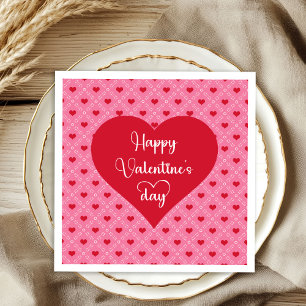 Klassische rote Herzen Liebes Valentinstag Serviet Serviette