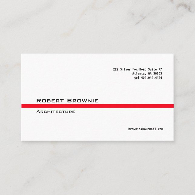 Klassische rote Linie Visitenkarte (Vorderseite)
