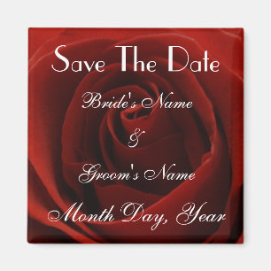 Klassische Rote Rose Save the Date, die Magneten Magnet