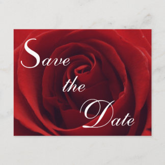 Klassische Rote Rose Save the Date Hochzeitseinlad