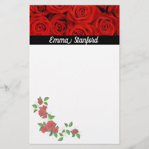 Klassische Rote Rosen Briefpapier