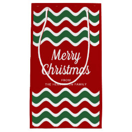 Klassische rote und grüne Streifen frohe Weihnacht Kleine Geschenktüte