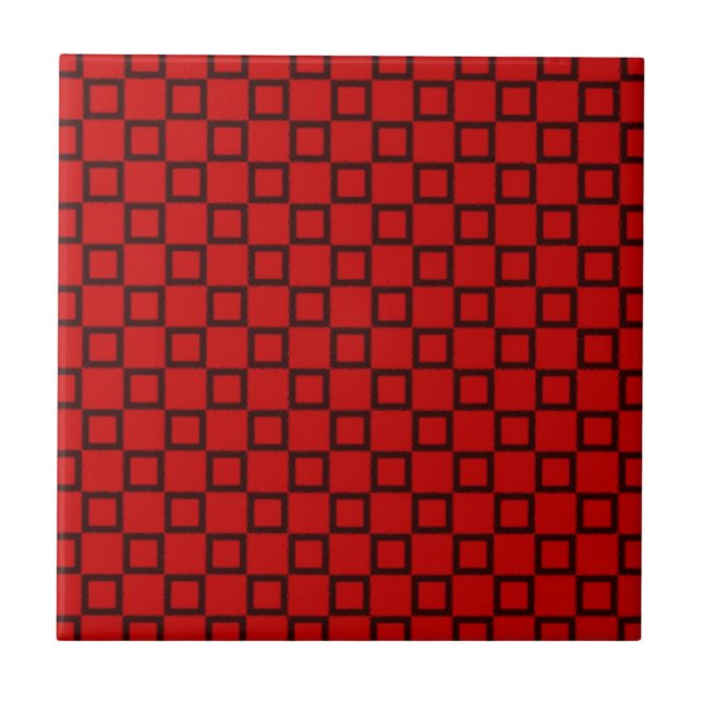 Klassische rote und schwarze Tile Fliese (Vorderseite)