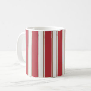 Klassische rote, weiße und Mocha-Maus-Streifen Kaffeetasse