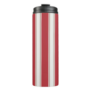 Klassische rote, weiße und Mocha-Maus-Streifen Thermosbecher