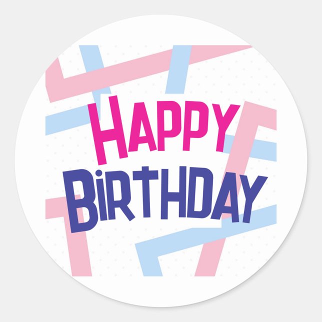 Klassische Round Stickers (Happy Birthday Bold Letters!)