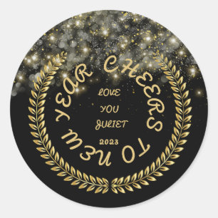 Klassische Round Stickers für das neue Jahr