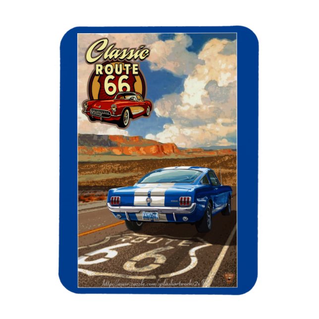 "Klassische Route 66" Magnet (Vertikal)