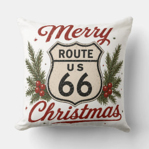 Klassische Route 66 Weihnachts-Hausstil Kissen