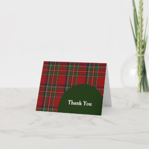 Klassische Royal Stewart Plaid Dankes-Notizkarte Dankeskarte