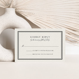 Klassische RSVP-Karte für Schwarz und Creme RSVP Karte