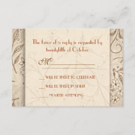 Klassische RSVP-Karten für Blumenhochzeit RSVP Karte