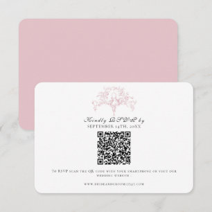 Klassische RSVP Pink und White Französische Toile- Karte