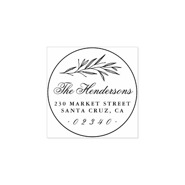 Klassische Rücksendeadresse für elegante Skriptfam Gummistempel (Prägung)