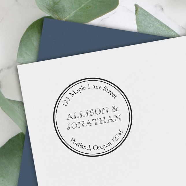 Klassische Rücksendeadresse für runder Grenzübertr Permastempel (Von Creator hochgeladen)