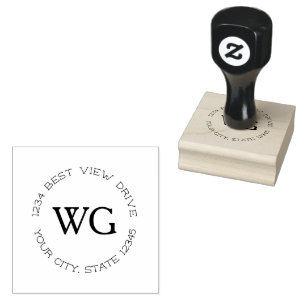 Klassische Rücksendeadresse Monogramm Gummi Briefm Gummistempel