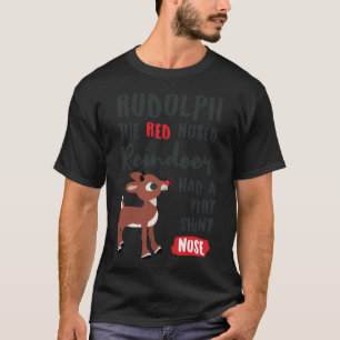 Klassische Rudolph-Typografie mit roter Nose T-Shirt