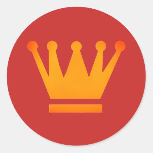 Klassische Rundkleber Goldene Krone Runder Aufkleber