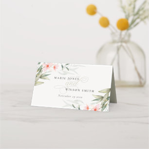Klassische Rustikale Blush Greenery Blumenfest Hoc Platzkarte