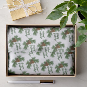 Klassische Saison Pinecones Happy Holidays Wish Seidenpapier