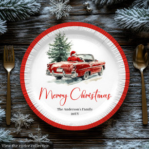 Klassische Santa-Claus-Schrift Festliche Dinner-Sc Pappteller