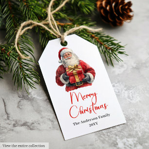 Klassische Santa-Claus-Schrift-Festtags-Geschenkan Geschenkanhänger