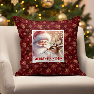 Klassische Santa-Rudolph-Kissen Merry Xmas Wärme Kissen