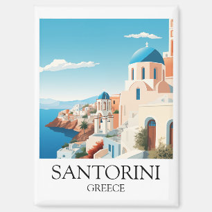 Klassische Santorin-Reisekunst - Vintage Griechenl Magnet