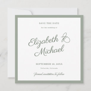 Klassische Save-the-Date-Flatkarte mit fettem Rahm Save The Date
