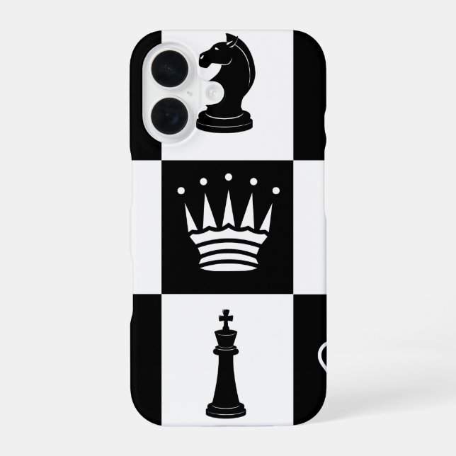 Klassische Schachfiguren iPhone 16 Fall Hülle (Rückseite)