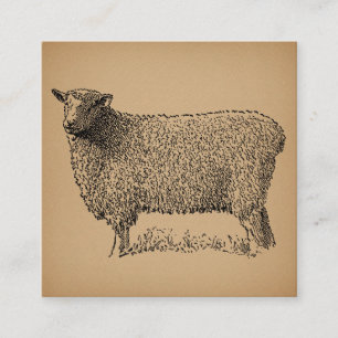 Klassische Schaf-Kunst-Illustration Antike Farmtie Begleitkarte