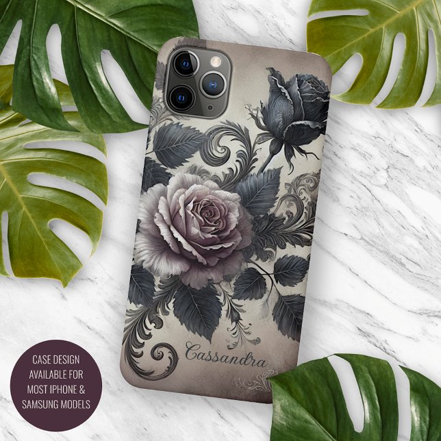 Klassische schicke Rose Kunstvoll und ganz Botanis iPhone Hülle (Von Creator hochgeladen)