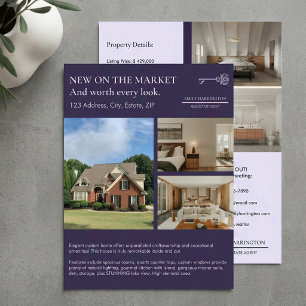 Klassische Schlüsselübersicht Lila Immobilienmakle Flyer