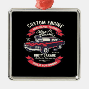 Klassische schmutzige Garage für Motor Ornament Aus Metall