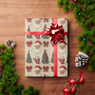 Klassische Schneeflocke Elegante - Grün & Weiß Win Geschenkpapier