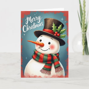 Klassische Schneemann-Weihnachtskarte Karte