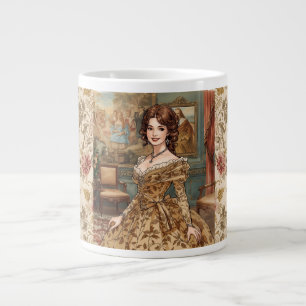 Klassische, schöne Dame, Viktorianischer Charme Jumbo-Tasse