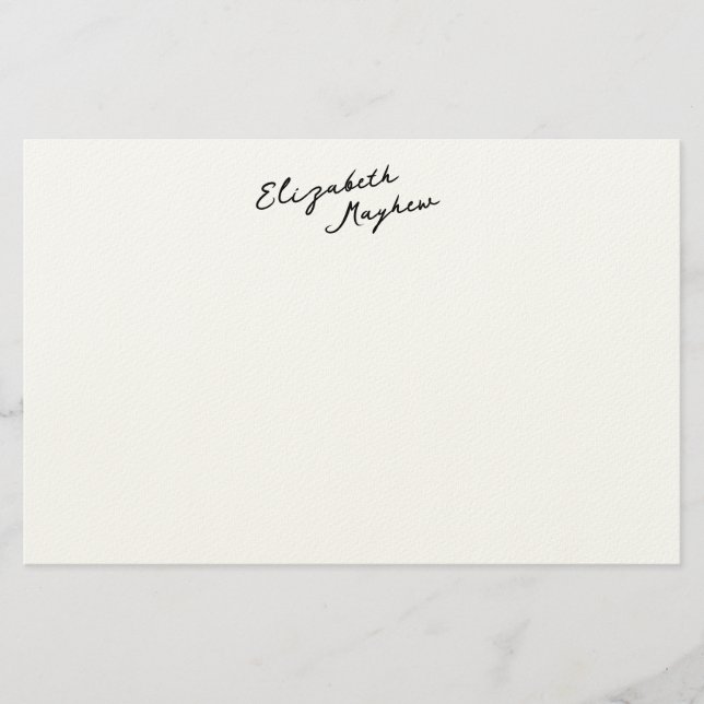Klassische Schreibwaren mit handgeschriebenem Name Briefpapier (Vorderseite)