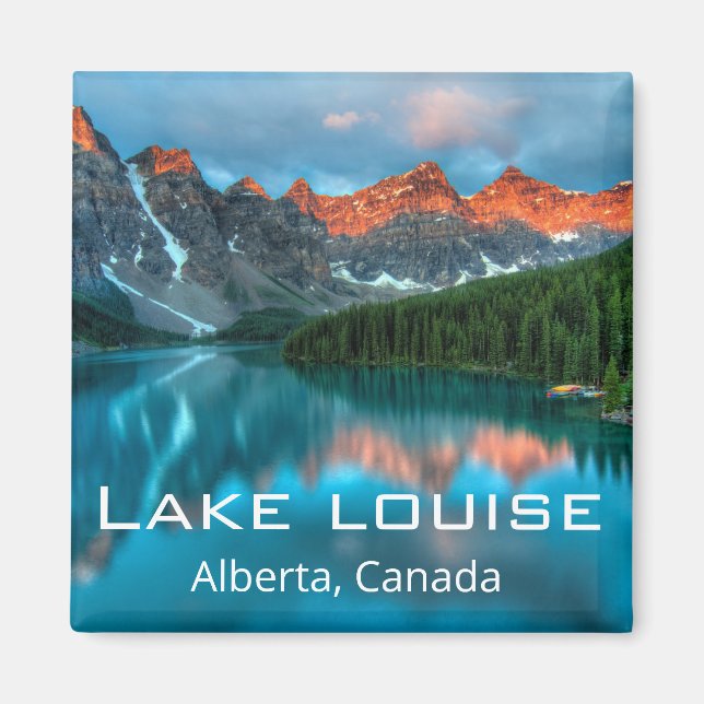 klassische Schrift, Alberta Canada, Seenlouke, Fot Magnet (Vorne)