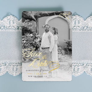 Klassische Schriftrolle Save the Date Folieneinladung