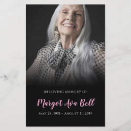 Klassische Schwarz-Pink-Gedenkkarte | 5,5 x 8,5"