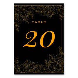 Klassische Schwarz-subtile goldene Muster-Tischnum Tischnummer