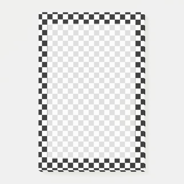 Klassische Schwarz-Weiß-Checkboard von STaylor Post-it Klebezettel (Vorderseite)