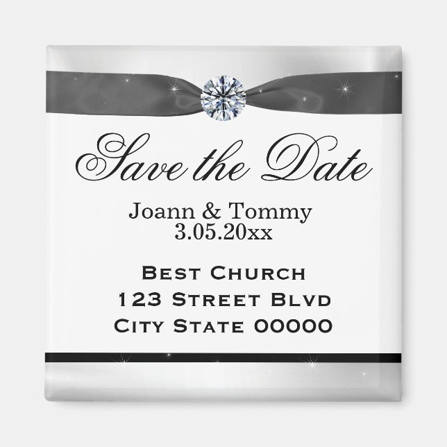 Klassische Schwarz-Weiß-Draperie Magnet (Vorne)