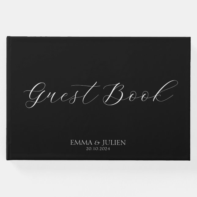 Klassische Schwarz-Weiß-Gästebüchern für Hochzeite Gästebuch (Vorderseite)