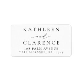 Klassische Schwarz-Weiß-Hochzeit Adressaufkleber