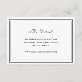 Klassische Schwarz-Weiß-Hochzeit Begleitkarte