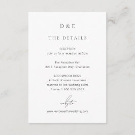 Klassische Schwarz-Weiß-Hochzeit Begleitkarte