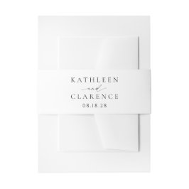 Klassische Schwarz-Weiß-Hochzeit Einladungsbanderole